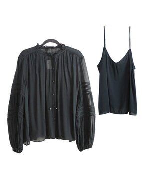 Banana Republic Rayon-silk-blend Balloon Sleeve Blouse